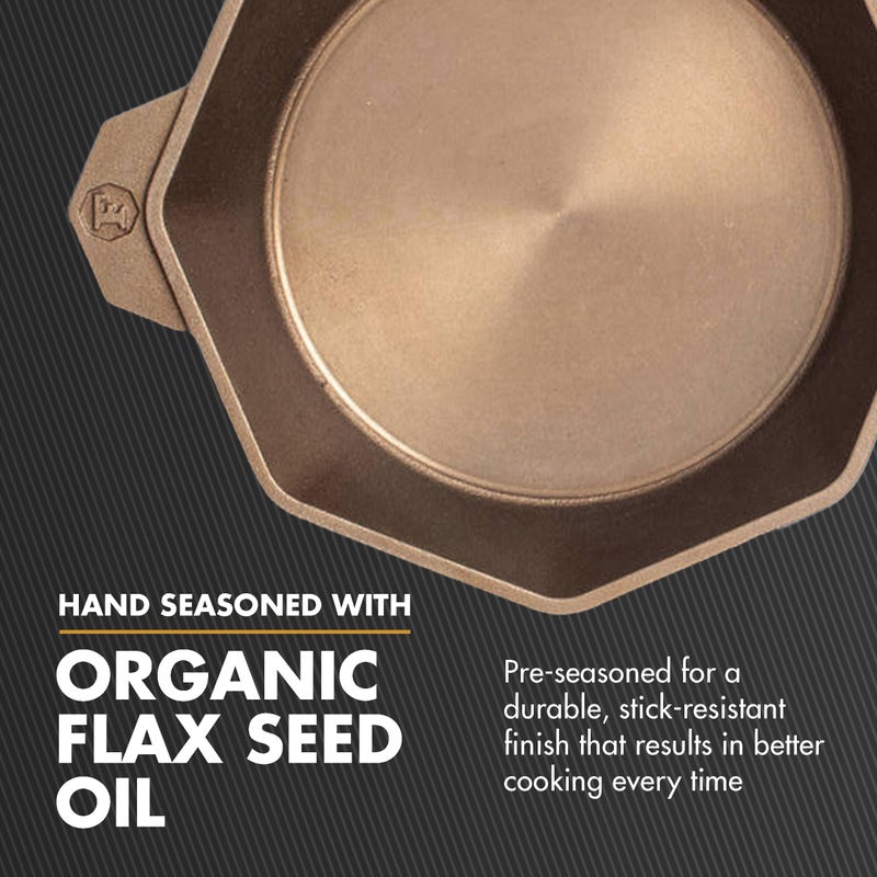 FINEX 8" Cast Iron Skillet, Modern Heirloom, Handcrafted in the USA, Pre-seasoned with Organic Flaxseed Oil - Image 4